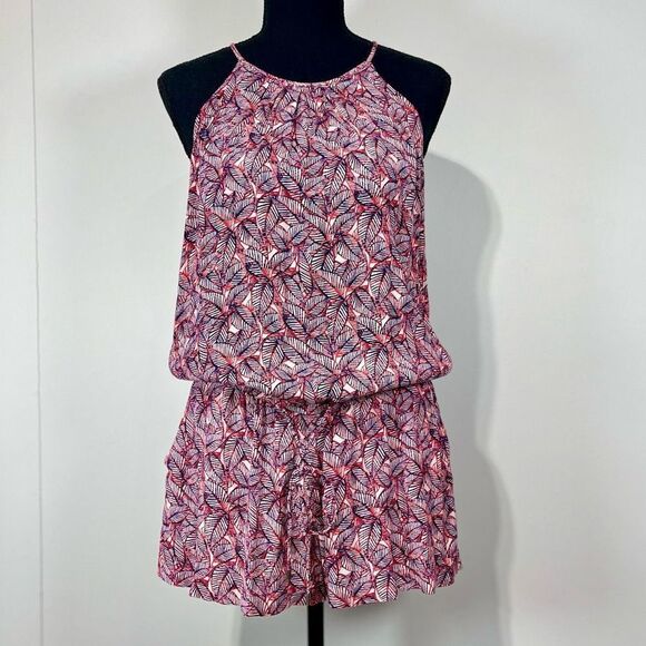 GAP Pink and Purple Spaghetti Strap Romper Shorts Size Medium Women’s - Picture 2 of 13